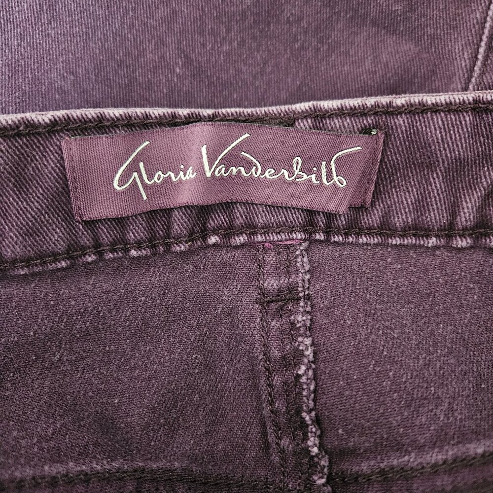 Gloria Vanderbilt Amanda Purple Denim Skirt with Rhinestone Back Pockets - Picture 7 of 10
